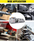 1100 Watt Mini Metal Lathe With 220Mm By 750Mm Swing Capacity shown in use, featuring various metalworking applications.