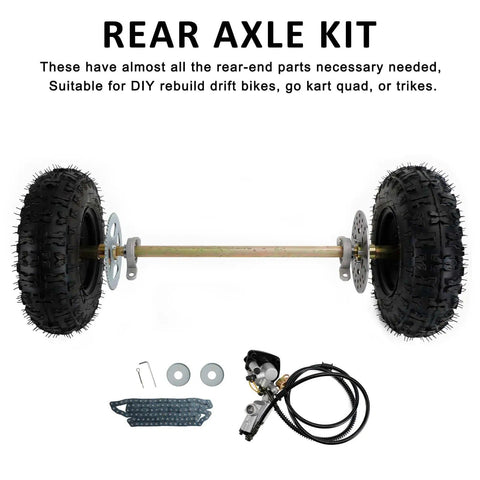 29 Inch Rear Axle Assembly Wheel Hub Kit for Go Kart Quad Trike Drift Bike Builds Complete DIY Replacement Beefed Up Rear End Parts