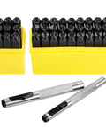 36-Piece Metal Stamping Kit For DIY Projects And Jewelry Making With One Quarter Inch Stamps A To Z Letters Zero Through Eight Numbers