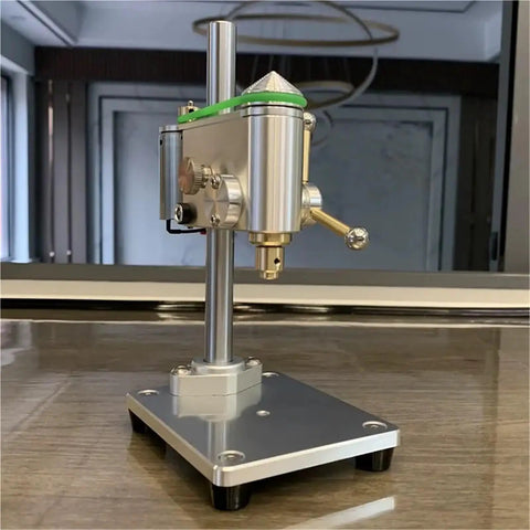Hella Compact Mini Bench Drill Press for Precision DIY Projects and Watch Repair, aluminum build, small and powerful.