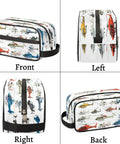 Foldable Travel Toiletry Bag For Women And Men, Water Resistant Dopp Kit With Large Main Compartment, side views.