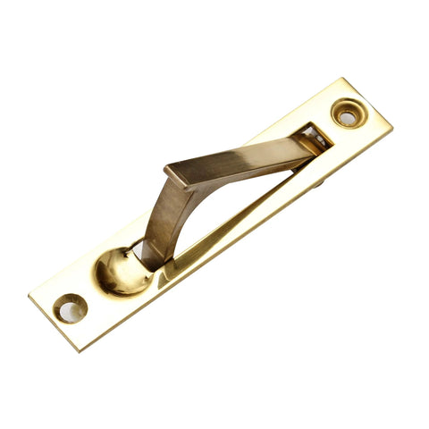 Door Edge Pull Set For Premium Sliding Doors With Spring Return Lever, Modern Style Polished Brass Finish, Durable Edge Pull Hardware