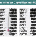 No Fuss Micro Screw Repair Kit For Watches Sunglasses Jewelry Comes With Heavy Duty Torque Driver Rust Proof Steel Fasteners Quick Fix Tool Set 2160 Pieces, detailed view of 540pcs black micro screws
