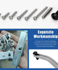 294 Piece M1.4 To 12Mm Universal RC Screw Kit With Hex Socket Cap Screws, Button Head Screws, and Flat Head Phillips Screws