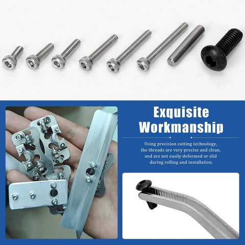 294 Piece M1.4 To 12Mm Universal RC Screw Kit With Hex Socket Cap Screws, Button Head Screws, and Flat Head Phillips Screws