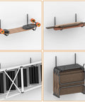 Lightweight Kayak Storage Rack With Wall Mount Hooks For Garage Organization holding skateboard, skis, ladder, chairs