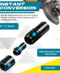 All-in-One Angle Grinder Extension Kit with Shafts and Adapters, 3mm and 6mm Collets, Five Eighths Inch Thread 11 TPI