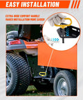 Beefy Half Inch By Three Inch Trailer Hitch Pin With Clip And Rubber-Coated Handle, heavy-duty mower hitch pin on tractor hitch