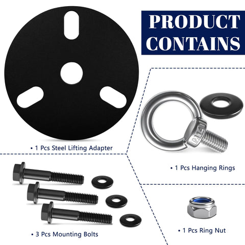 Outboard Engine Lifter Ring Tool With Adapter And Ring For Evinrude Johnson BRP ETEC Outboard Motors kit components shown