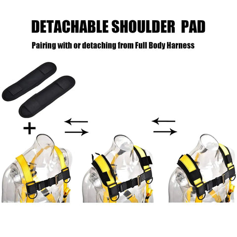 3D Ring Full Body Fall Protection Safety Harness For Job Sites with detachable shoulder pads, ANSI/ASSE Z359.11-2021 compliant