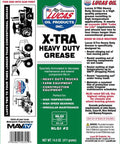 Label of XTRA Heavy Duty Grease 14 Oz Tube For Auto, Truck, Industrial, Marine, Farm And Off Road Equipment Waterproof, Extreme Pressure, High Temp Polyurea Formula Long Lasting Lubrication Case Of 10