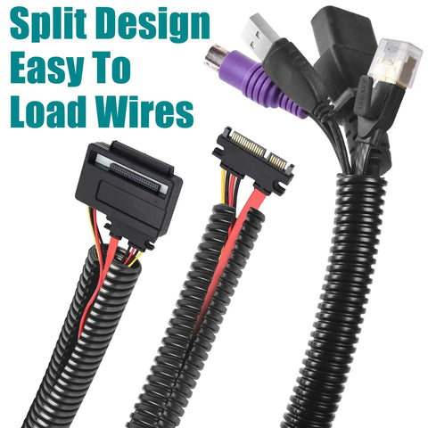 One Quarter Inch Wire Loom Split Tubing For 30 Feet Cord Protector For Electrical Wires Automotive Flexible Conduit