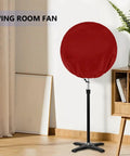 Heavy Duty Claret Red Fan Cover Built Like A Tank For 24 Inch Round Pedestal Floor And Wall Mount Industrial Fans With Hella Sturdy Oxford Fabric Keeps Dust And Moisture Out No Sweat Ever on living room fan.