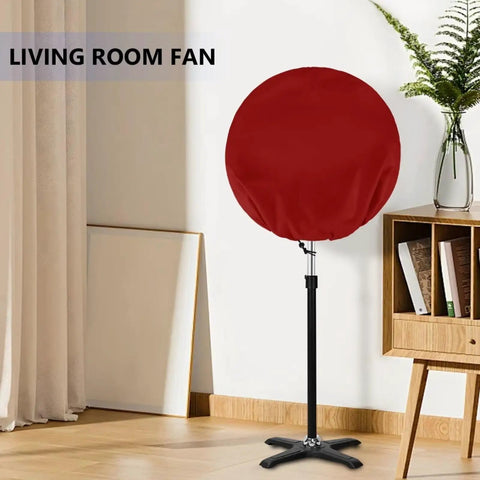 Heavy Duty Claret Red Fan Cover Built Like A Tank For 24 Inch Round Pedestal Floor And Wall Mount Industrial Fans With Hella Sturdy Oxford Fabric Keeps Dust And Moisture Out No Sweat Ever on living room fan.