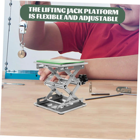 Heavy Duty Laboratory Lifting Platform Stand With Rock Solid Bearing Capacity And Zero Hassle Manual Control Built Tough Stainless Steel Base For Smooth Portable Lab Tasks