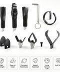9 Pcs Drain Snake Drill Attachment Kit With Heavy Duty Root Cutter Heads includes various heavy-duty tools for clearing stubborn clogs.