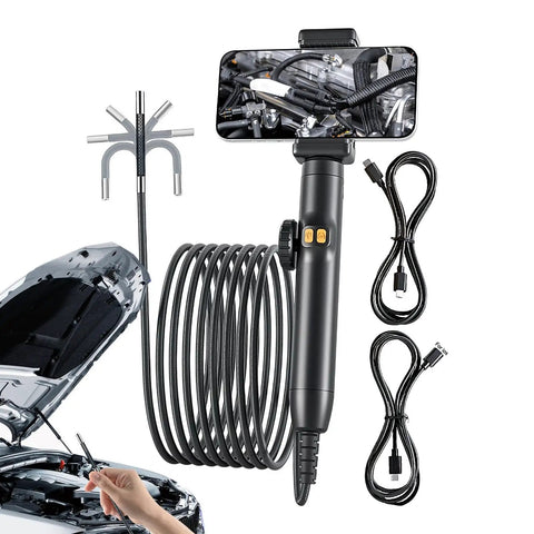 Get Into Those Tricky Tight Spaces With This Versatile Compact Borescope Camera featuring a 6mm flexible shaft for vehicle inspection.