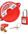 Valve Lockout Device For Water Spigots And Hose Bibs Rotating Plastic Outdoor Protector Padlock Compatible Red Locking Shield