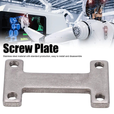 Built Tough I Shaped Stainless Steel Screw Plate For Robotic Clamping and Pattern Channel Brackets, close-up view showing dimensions.