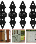 Matte Black 10 Pack Heavy Duty Fence Gate Hinges For Outdoor Yard Iron Garden Door Replacement Beefy Hinges shown in use