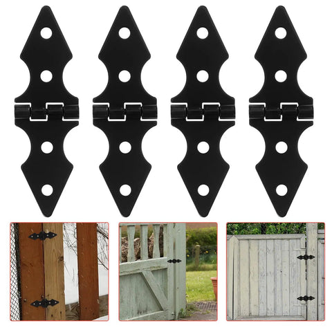 Matte Black 10 Pack Heavy Duty Fence Gate Hinges For Outdoor Yard Iron Garden Door Replacement Beefy Hinges shown in use