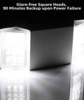 LED Emergency Lighting With Battery Backup, Two Square Head Exit Lights for Business, UL Listed, Hardwired 120/277V AC