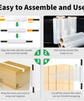Easy to assemble Heavy Duty Stretch Wrap With Handles Industrial Strength Moving Plastic Roll Sixty Gauge for packaging.