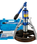 Heavy Duty Hydraulic Gear Puller 5 Ton Zero Oil Leak Steel Cast Vertical Horizontal 2 Or 3 Jaw Config Mechanical Repair Tool Portable Anti Rust Housing Shop DIY Workhorse Gets Job Done Solid Choice Mechanics Love For The Price, blue steel 2-jaw gear puller with case