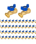 50 Pack Brass Hose Bibb Valves One Half Inch FIP Inlet And Three Quarter Inch Male GHT Outlet For Outdoor Spigots With Leak Proof Design, Corrosion Resistant Brass, Durable Garden Faucet Upgrade, Works Up To One Hundred Sixty Degrees Fahrenheit, brass valve pack