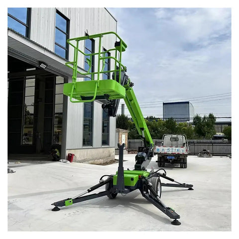 Trailer Mounted Articulating Telescopic Boom Lift Cherry Picker Spider Aerial Work Platform Towable Job Site Heavy Duty Steel Rig With Overload Protection Ready To Roll Built Like A Tank Tough Enough For Any Grind And Smooth Sailing Through The Day