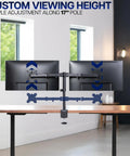 Rock Solid Dual Monitor Desk Mount For 13 To 30 Inch Screens Up To 22 Lbs Each, Heavy Duty Steel Arm With C Clamp Or Grommet, Black