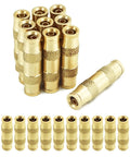 One Quarter Inch Push To Connect Pneumatic Fittings Set Of 20 For Air Hose And Compressor Quick Connects in durable brass construction