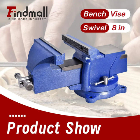 Beefy 8 Inch Swivel Bench Vise With Locking Base And Rotating Mount Heavy Duty Clamp Vise With Hardened Steel Jaws Cast Iron Construction