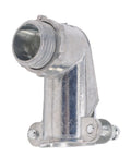 The Real Deal 1/2 Flexible Metal Conduit 90 Degree Squeeze Elbow Connector, die cast zinc alloy for secure electrical installations.