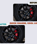 Before and after of Dodge Wheel Center Cap Covers Hub Cap Emblem Badge Trim 63mm 2.5 Inch Replacement installation