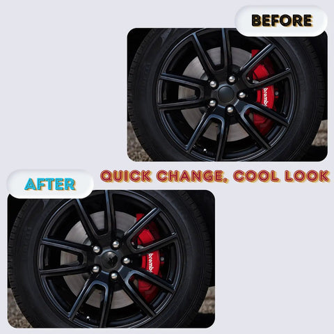 Before and after of Dodge Wheel Center Cap Covers Hub Cap Emblem Badge Trim 63mm 2.5 Inch Replacement installation
