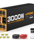 3000W Pure Sine Wave Inverter For RV And Off Grid Power 24V DC To 110V 120V AC 4 AC Outlets Remote Control Type C PD30W USB QC3