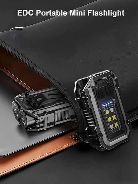 Rechargeable Pocket EDC Flashlight 500 Lumens Dual LED Keychain Light For Work Running Walking Camping Fishing Hiking Dog