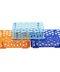 Three Pack Test Tube Rack With Fifty Wells, 16mm Hole Diameter, Holds 10ml And 15ml Centrifuge Tubes, Detachable Plastic Lab Stand, Color Set