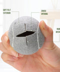 Bulk 500 Pack Precut Tennis Ball Chair Leg Caps 2.5 Inch Gray Floor Guards showcasing soft felt exterior and rubber interior.