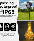 Two Pack 200 LED 66Ft Solar Powered Copper Wire String Lights Outdoor Waterproof With 8 Modes For Garden Patio demonstration