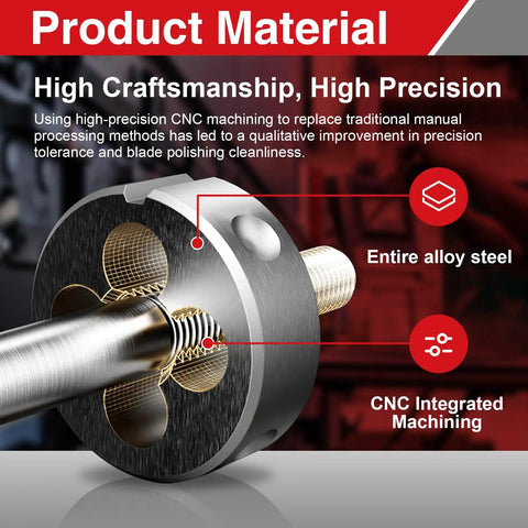 Close-up of M10 X 1 0 Fine Pitch Tap And Die Set For Metalworking And Maintenance In Your Shop High Speed Steel Right Hand Threading Tools