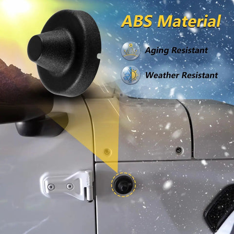 Close-up of Ditch The Mast Antenna Delete Cap And Base Cover For Jeep Wrangler And Gladiator Wash Proof Mast Removal Mount