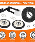 Dryer Repair Kit with Belt, Idler Pulley, Drum Roller Replacement for major dryers, includes 92-1/4 inch belt, 691366 pulley, 349241T roller