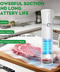 3-In-1 Vacuum Sealer for Food Compatible With Vacuum Bags Mason Jars and Wine Bottles Handheld Saver Kit sealing steak