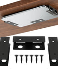 Rock Solid Under Desk Laptop Mount Built Tough Adjustable Metal Shelf with screws, brackets, and laptop holder for easy installation.