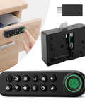 Smart Biometric Cabinet Lock With Fingerprint Password And USB Key, Keyless Hidden File Drawer Wardrobe Lock for Home Use