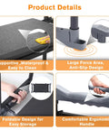 Ultimate Garden Kneeler And Seat With Extra Wide 10 Inch EVA Pad, Heavy Duty Foldable Bench details showing waterproof pad and anti-slip leg.