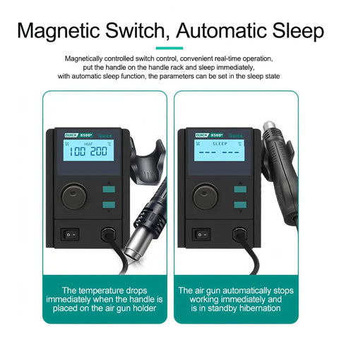 858D Plus Hot Air Desoldering Station With LCD Display Pro Grade Rework Tool For Chip PCB SMD Repairs 750W High Power