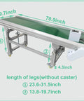 Beefy Aluminum PVC Belt Incline Conveyor With Adjustable Speed And Height For Industrial Transport 70.9 Inch Long By 19.7 Inch Wide Belt